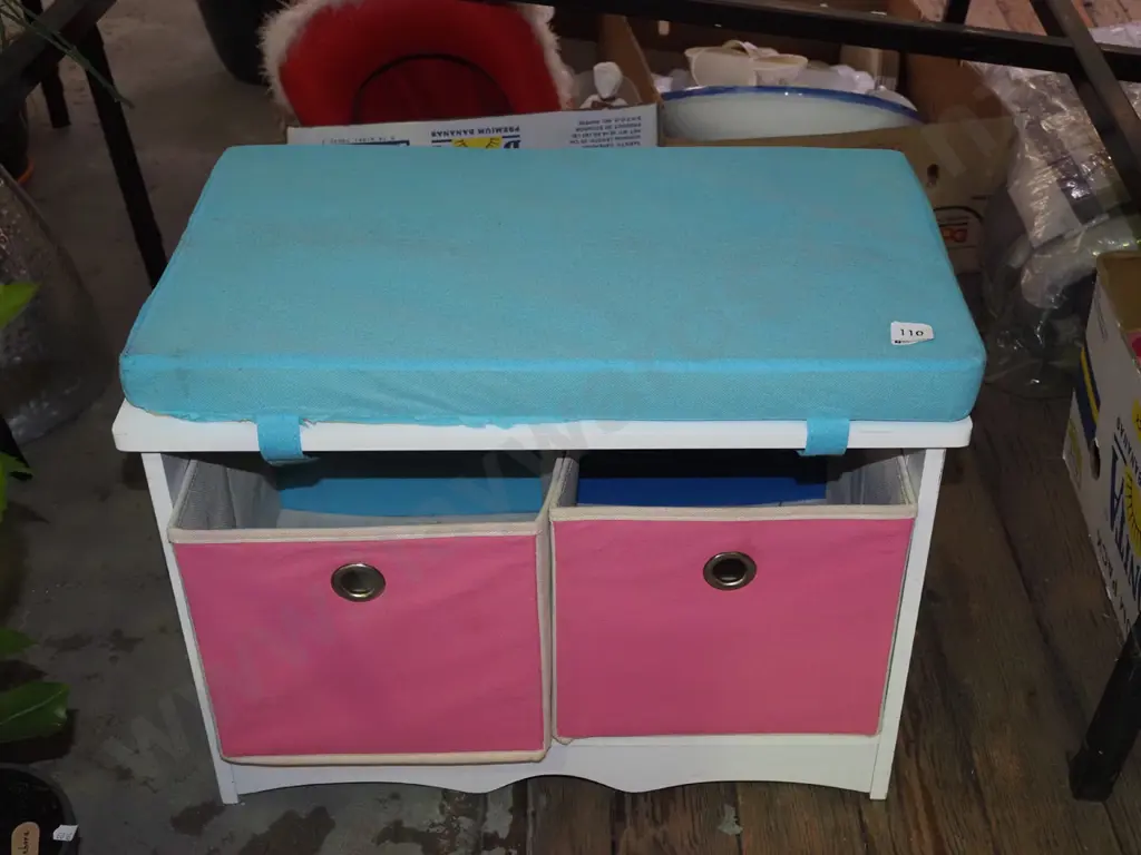 child's seat/storage chest - cushion  needs attention Image 1++