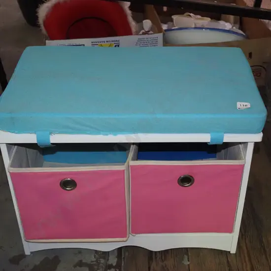 child's seat/storage chest - cushion  needs attention