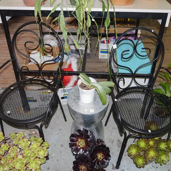 2x metal patio chairs