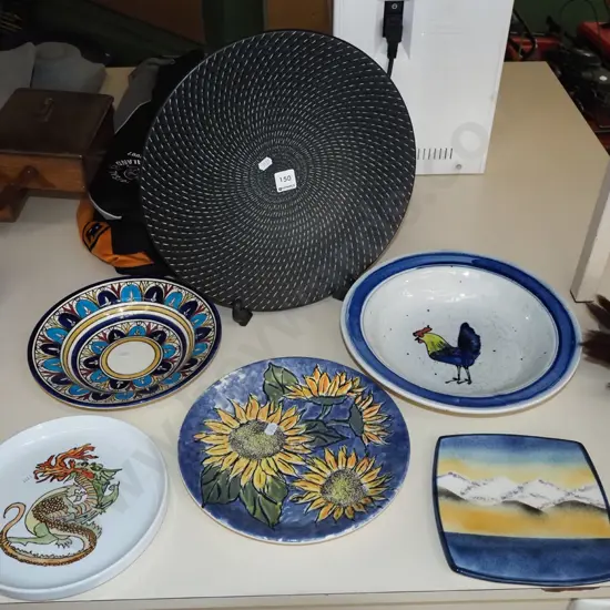studio pottery plates, bowls etc