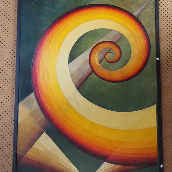 large framed oil - abstract