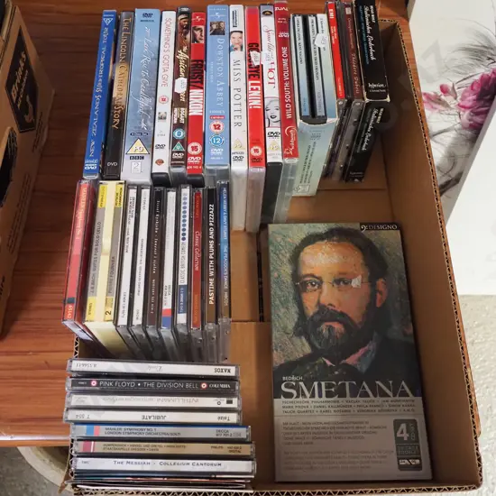 boxed CDs, DVDs
