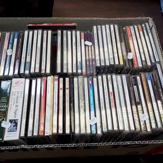 box of CDs  