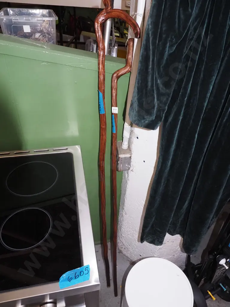 2x wooden walking sticks Image 1++