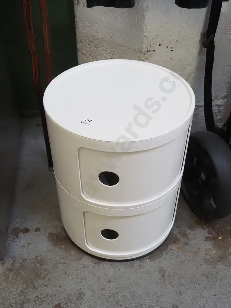 small Mocka cylindrical 2 door storage cabinet/end table Image 1++