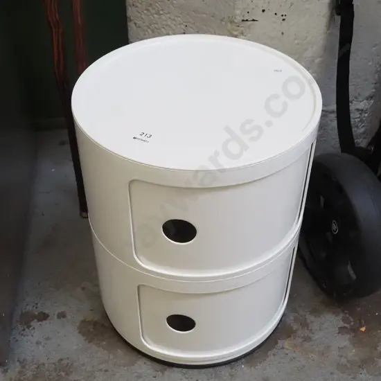 small Mocka cylindrical 2 door storage cabinet/end table