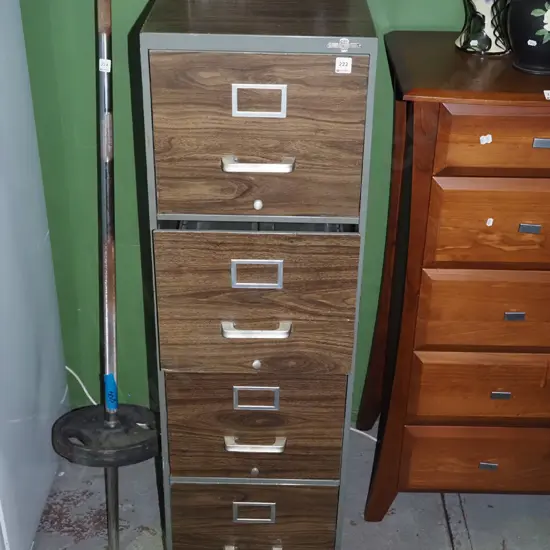 Globe Wernicke 4 drawer filing cabinet H1340 W380 D700 - no key