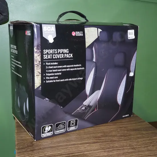SCA sports piping seat cover set