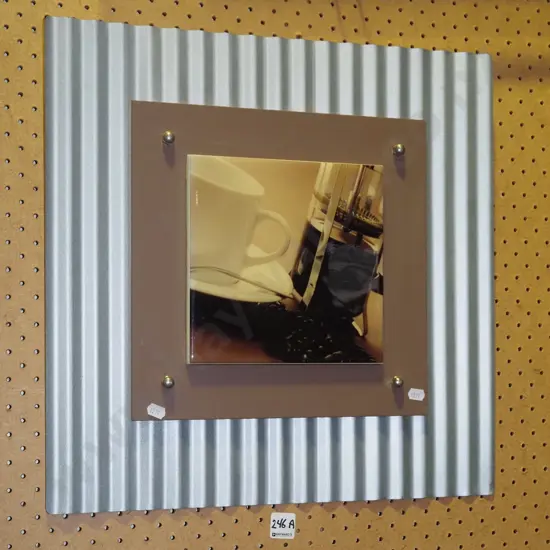 coffee themed poster print on tile, wood and metal backing