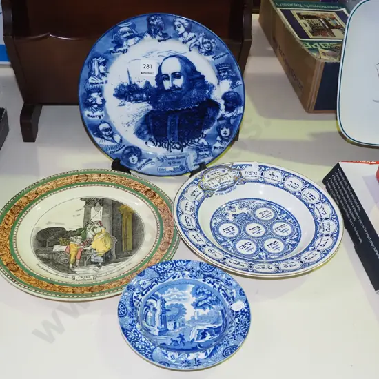 Royal Doulton Shakespeare plate, plate, 2x bowls