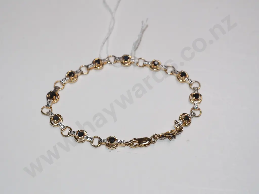 sterling, gold vermeil sapphire bracelet Image 1++