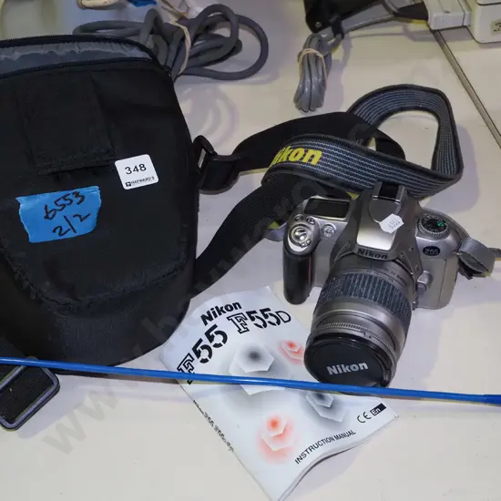 Nikon F55 35mm film camera and bag