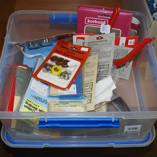 plastic Sistema container of domes, ribbons, etc