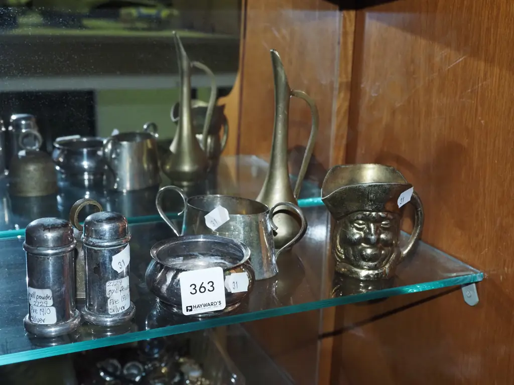 plated ware items, brass bell etc Image 1++