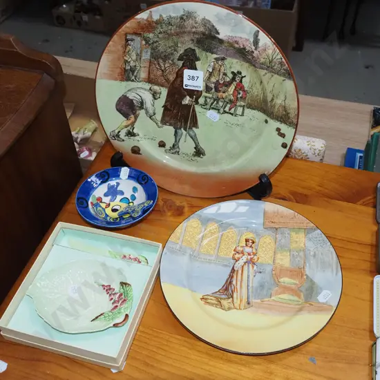 2 Royal Doulton plates, Carlton Ware dish and knife, etc