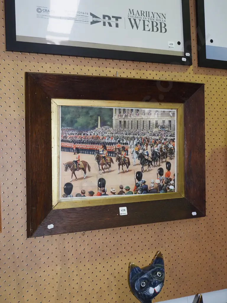 oak framed cigarette card pictures - royal parade Image 1++