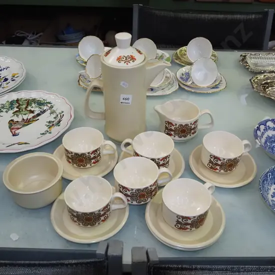 retro Palissy coffee set - incomplete