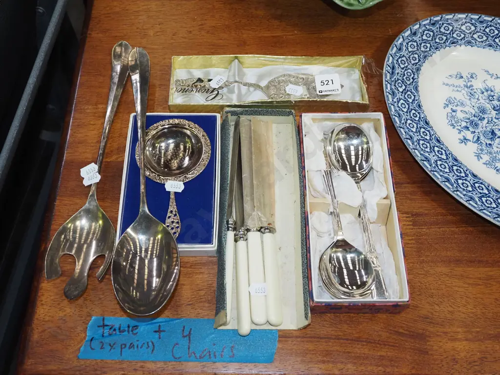 plated ware; salad servers, tea strainer etc Image 1++