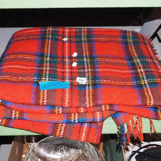 checked travel blanket