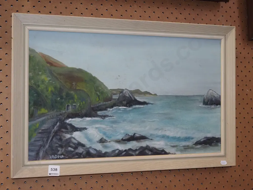 framed oil on board - Kaikoura coast  Image 1++