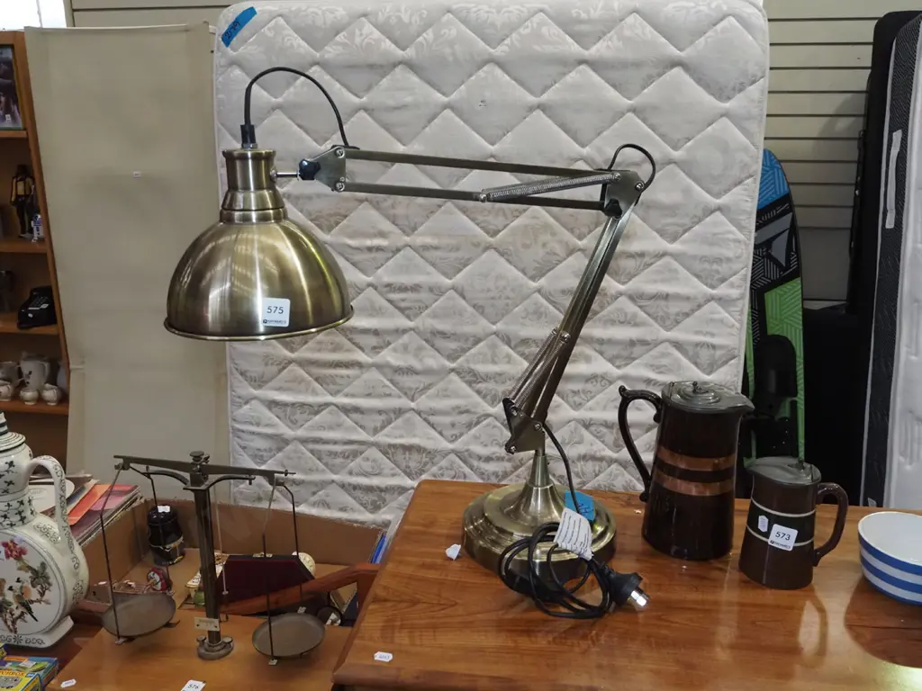 brushed metal anglepoise lamp Image 1++