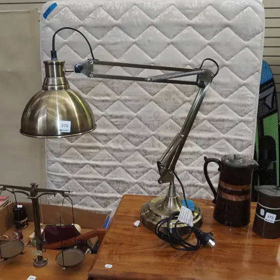 brushed metal anglepoise lamp