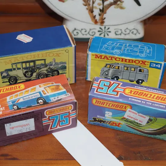 4x Match Box boxed toy vehicles