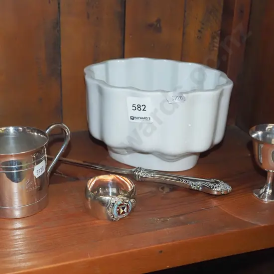 jelly mould, plated ware, babies cup etc