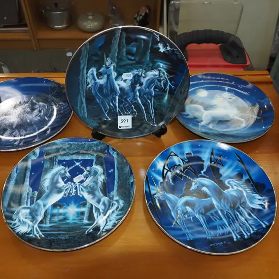 5x Royal Doulton Mystery of the Unicorn plates