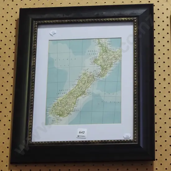 framed NZ map