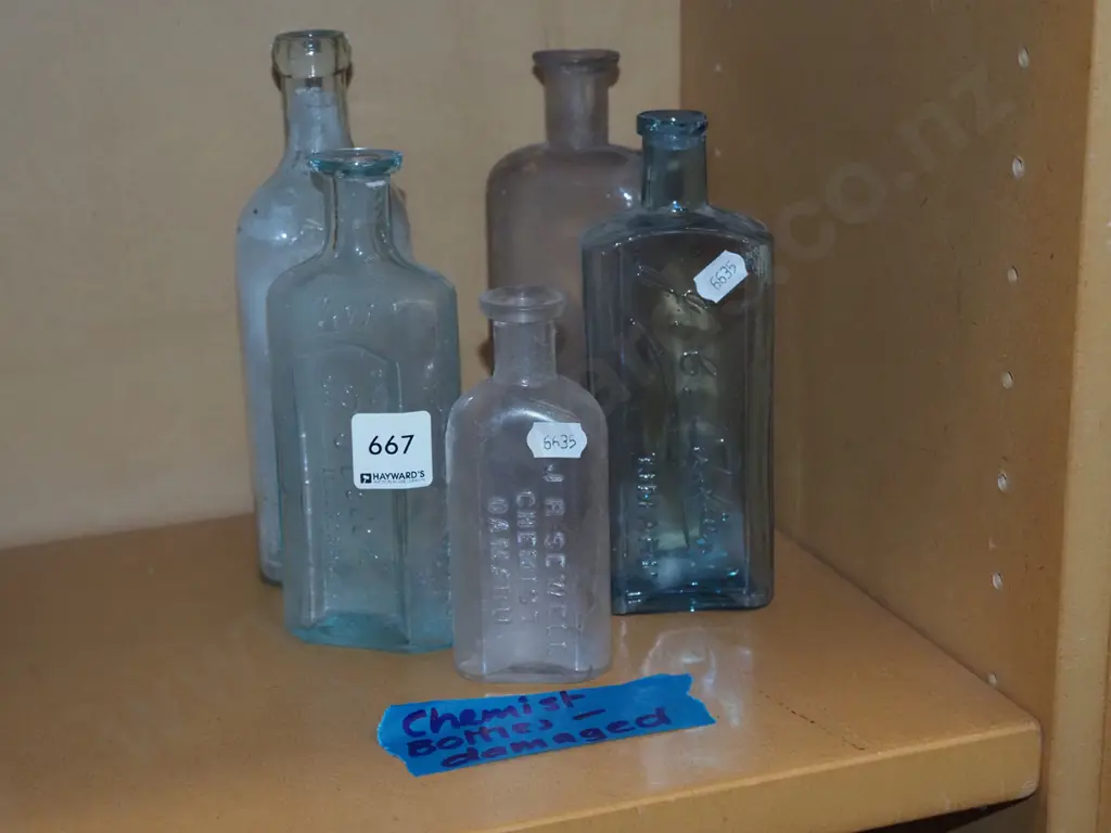 various chemist botttles - some damage Tallest H200 Image 1++