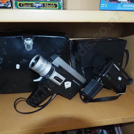 Canon and Hanimex 8mm film cameras