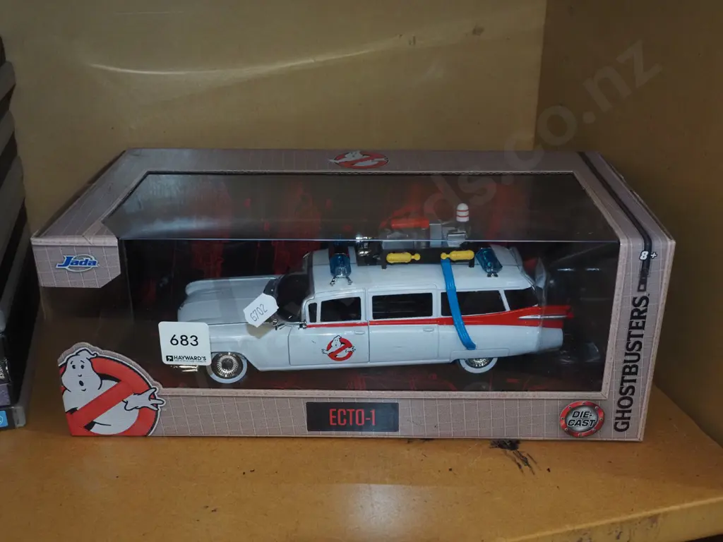 boxed as new diecast scale model of the Ghostbuster's car Image 1++