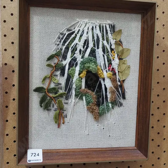 framed needlework - forest scene