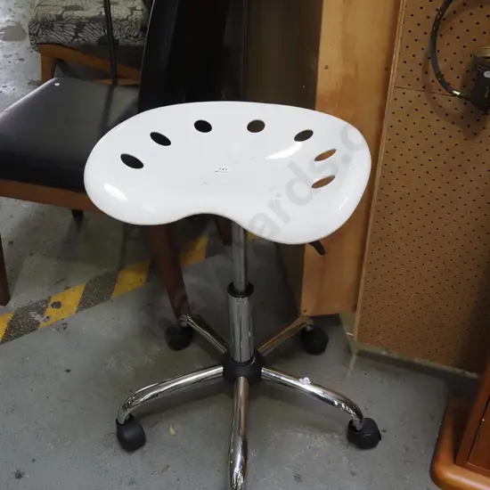plastic and chrome stool