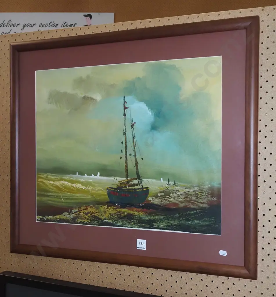 framed acrylic - sailing boats Image 1++