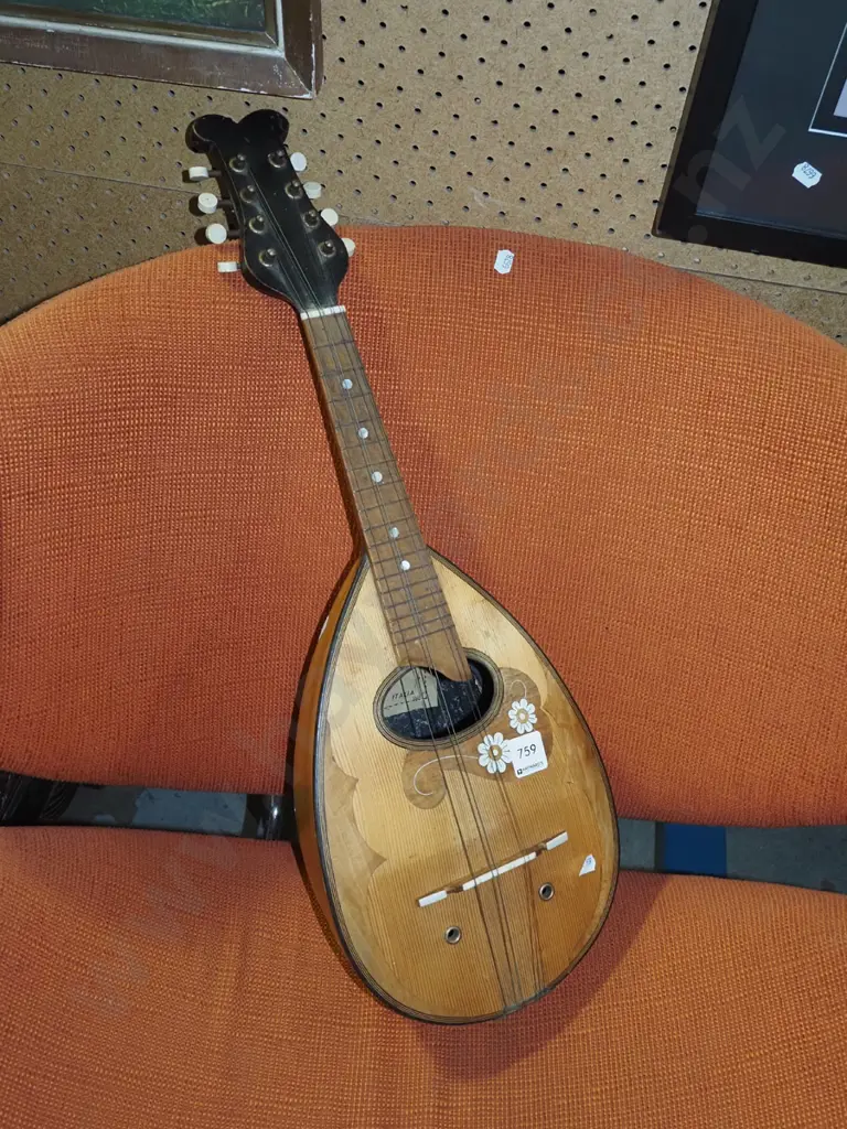 vintage round-back mandolin - missing some strings Image 1++