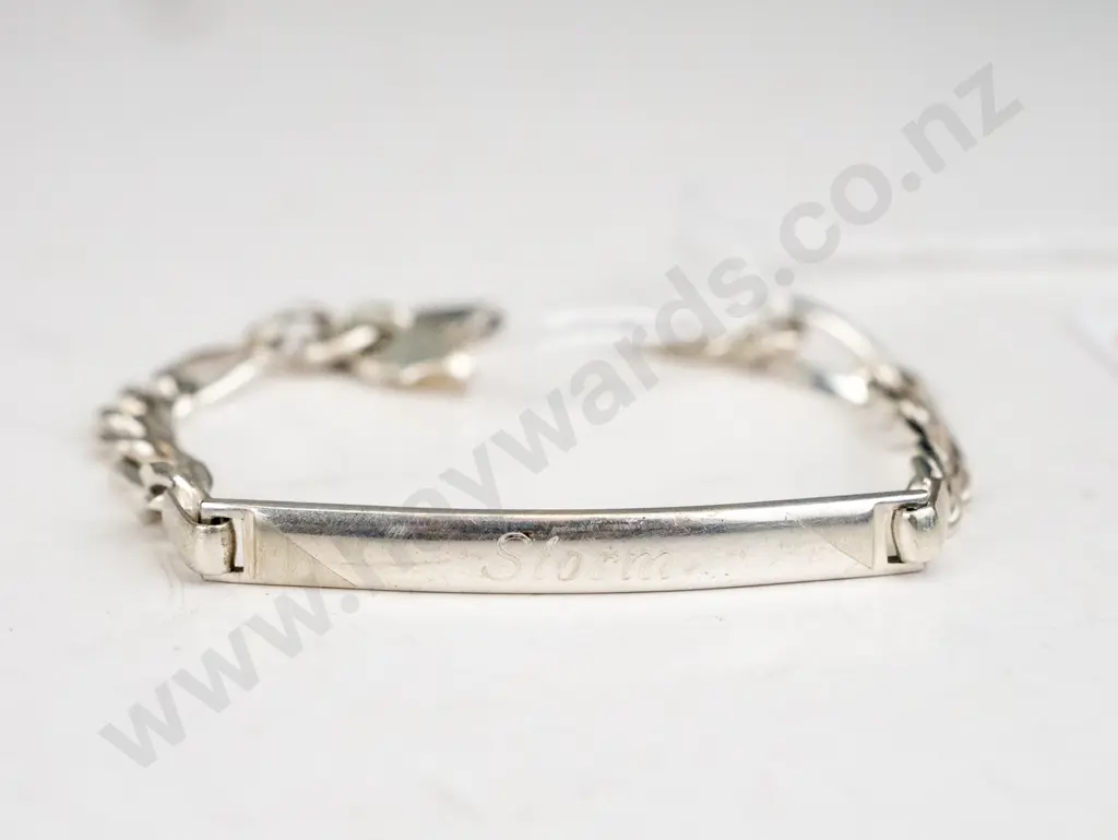 Silver bracelet with engravement " Storm, 24-10-24" Image 1++
