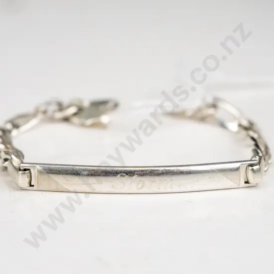 Silver bracelet with engravement " Storm, 24-10-24"