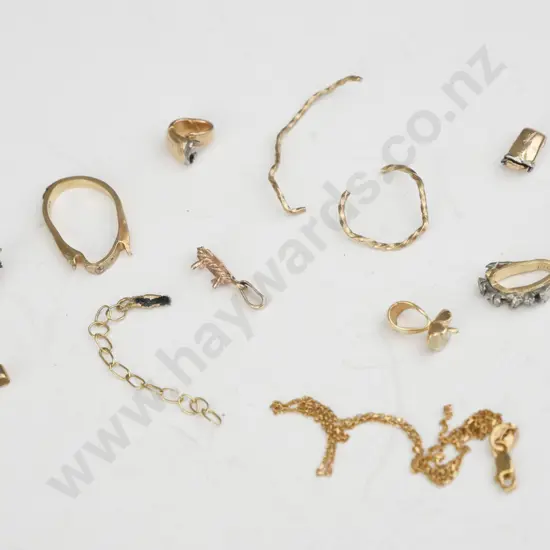 bag of assorted gold items