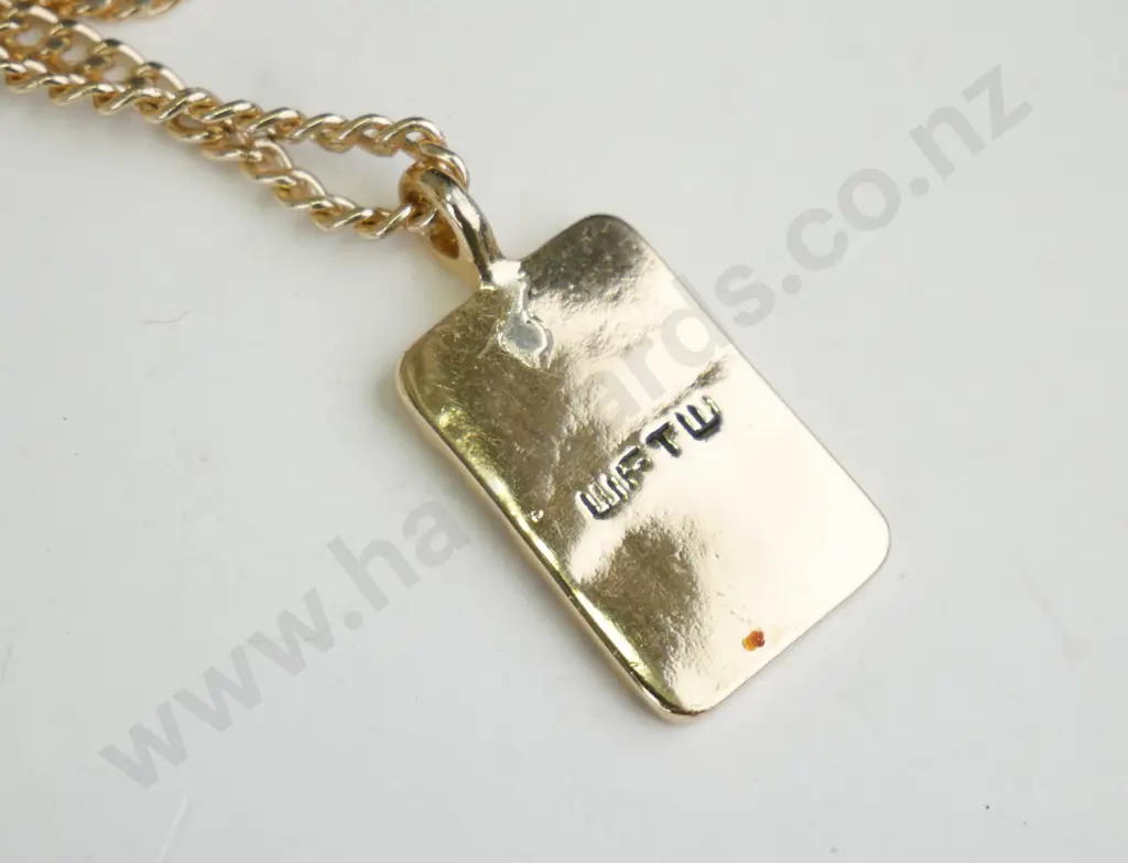 Gold necklace with ""WFTW"" in writing Image 1++