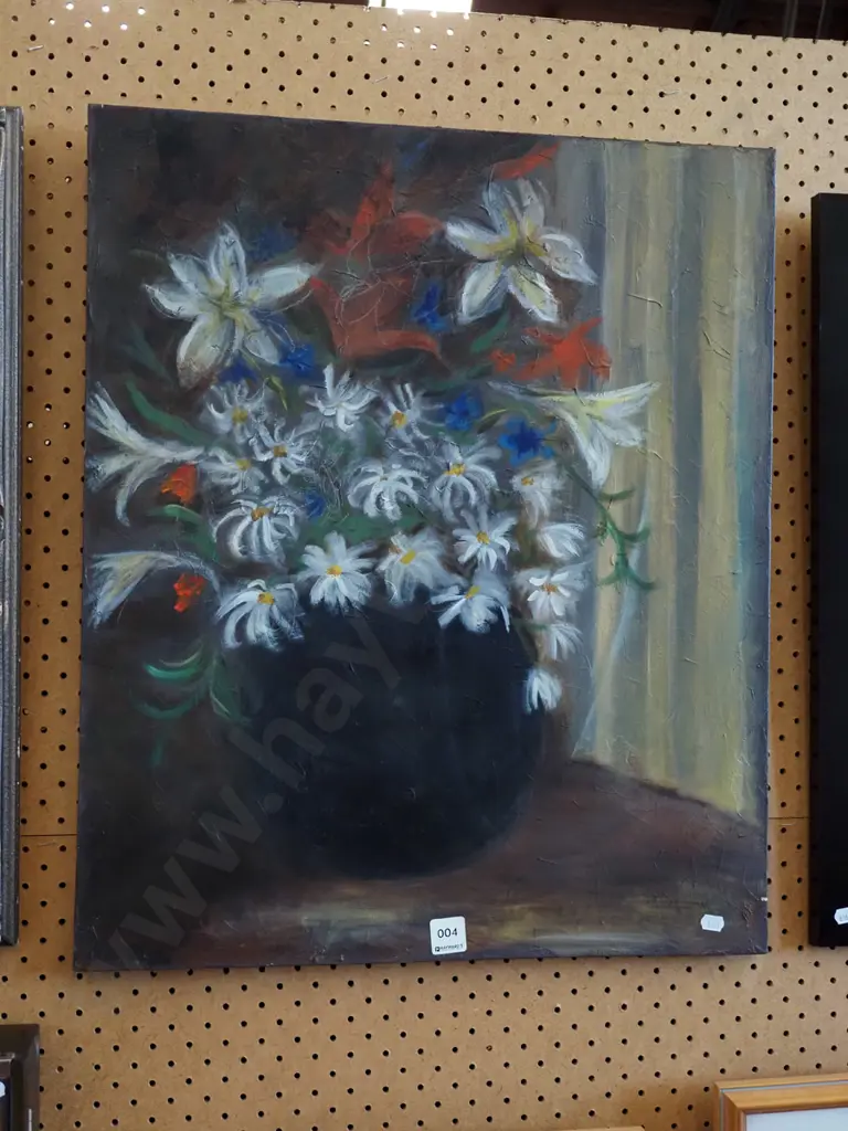 oil on boxed canvas - still life flowers Image 1++