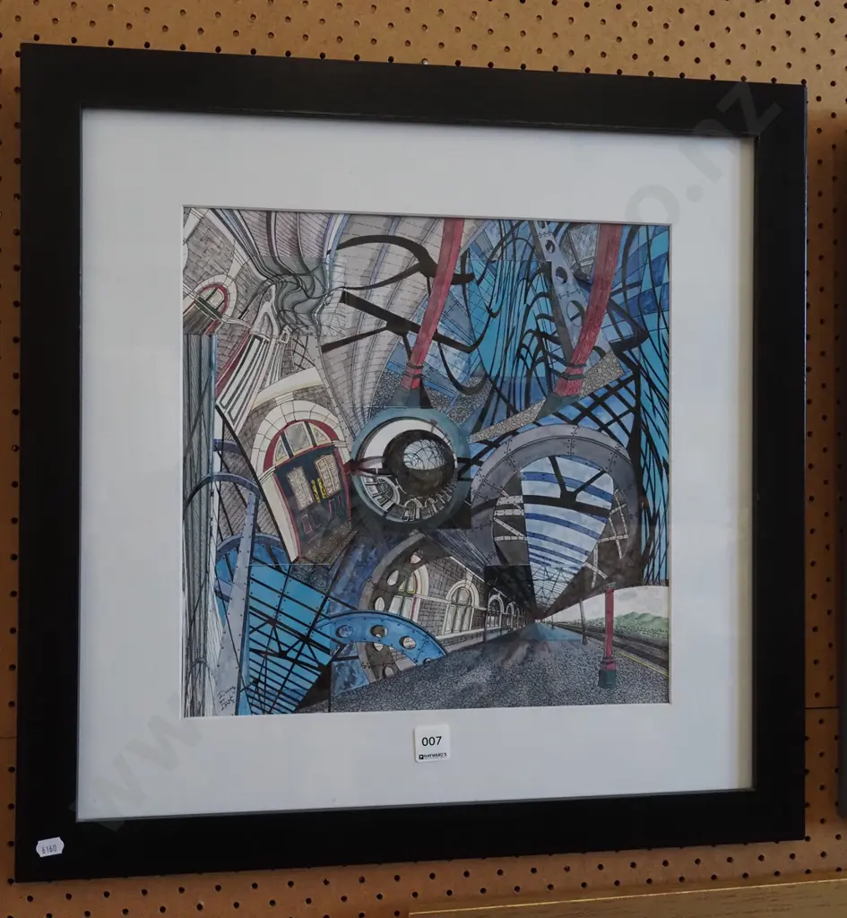 framed mixed media - Dunedin Train Station  Image 1++