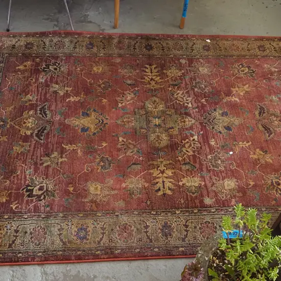 synthetic floor mat - reds and greens L2340 W1630