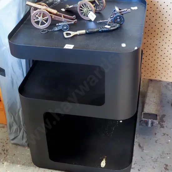 black metal end table/cabinet