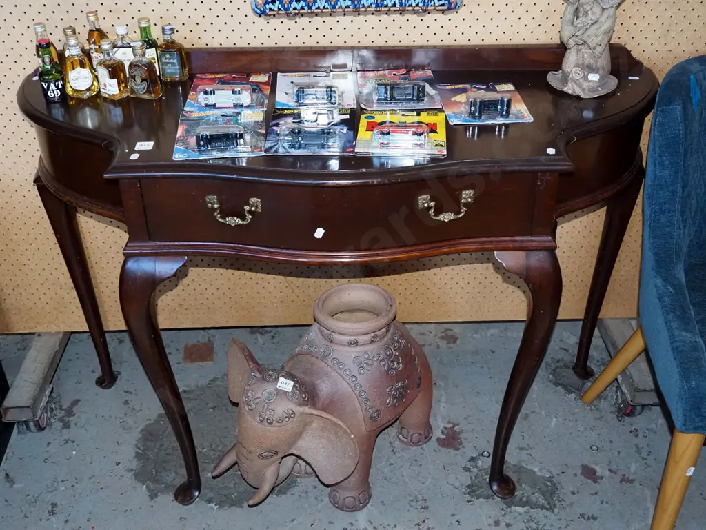 cab leg mahogany single drawer hall table H800 W1120 D420 Image 1++