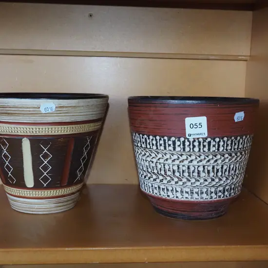 2x German pottery jardinieres/planters