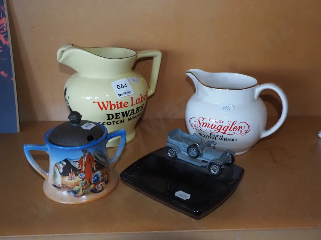 whisky jugs, lidded sugar, ash tray Image 1++