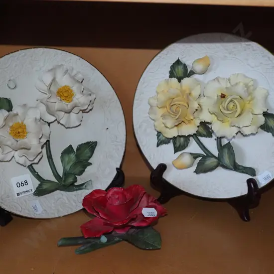 capodimonte floral plates, rose