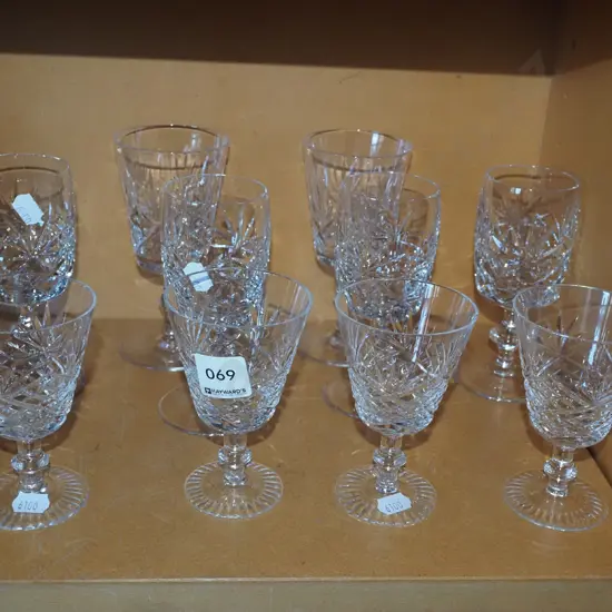 cut crystal stemmed glassware